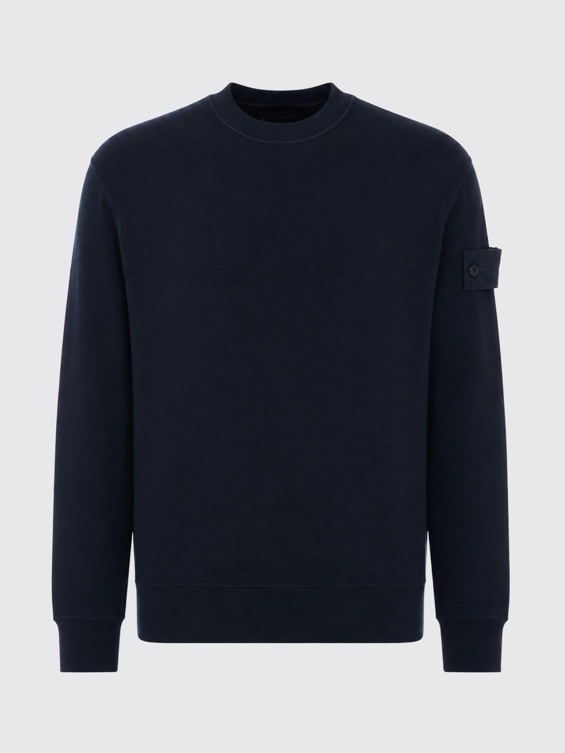 STONE ISLAND Black Wool Round Neck Knit Sweater
