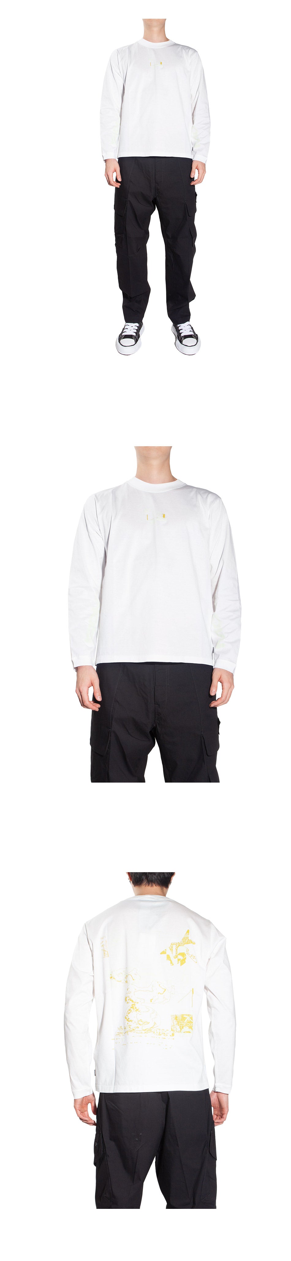 STONE ISLAND Shadow Garment-Dyed Loose Fit Long Sleeve T-Shirt Black