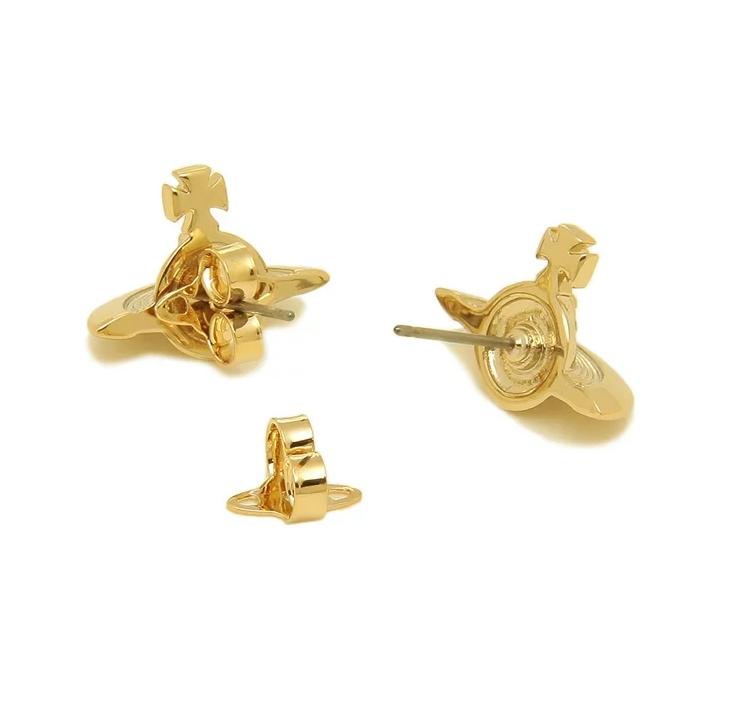 Vivienne Westwood Gold Solid Orb Earrings 62010038 R001