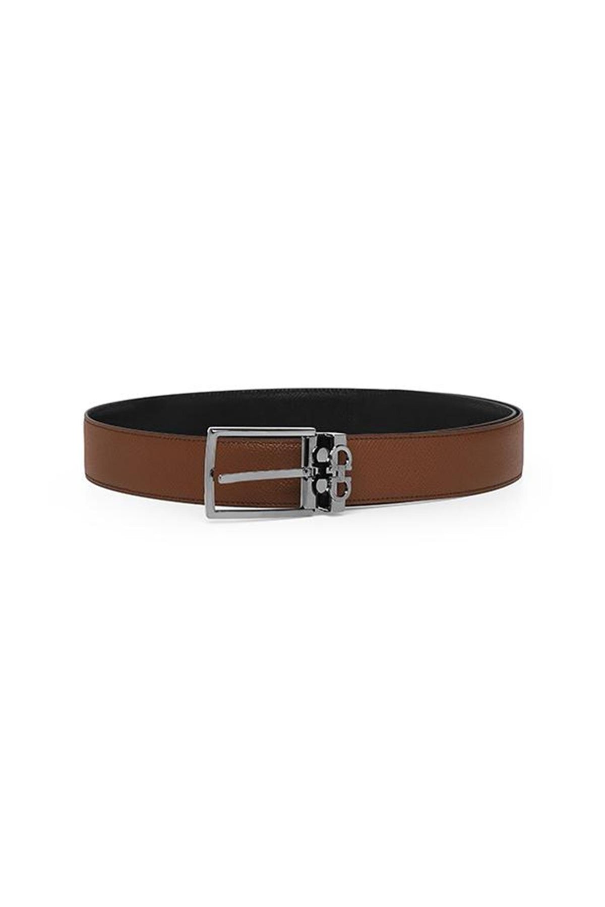 Ferragamo Black Leather Reversible Men's Belt FERRAGAMO 67 A037 0709528