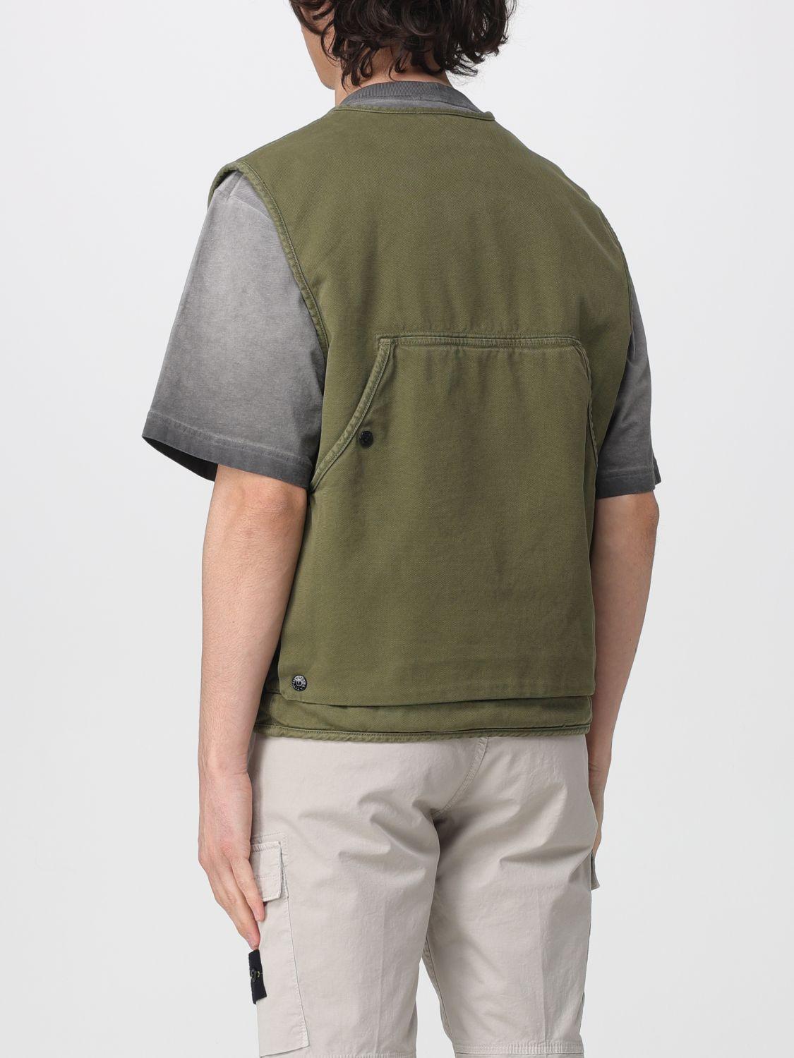 STONE ISLAND Nylon Lightweight Vest Men's Outerwear Green