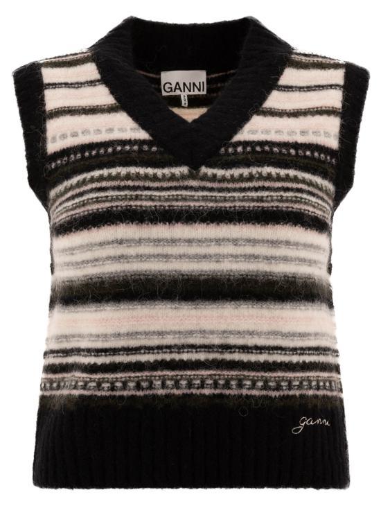 GANNI Stripe Knit Vest K2327099