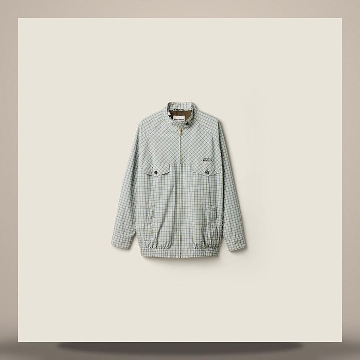 Miu Miu Checked Technical Fabric Blouson Jacket ML1518 196E F073K