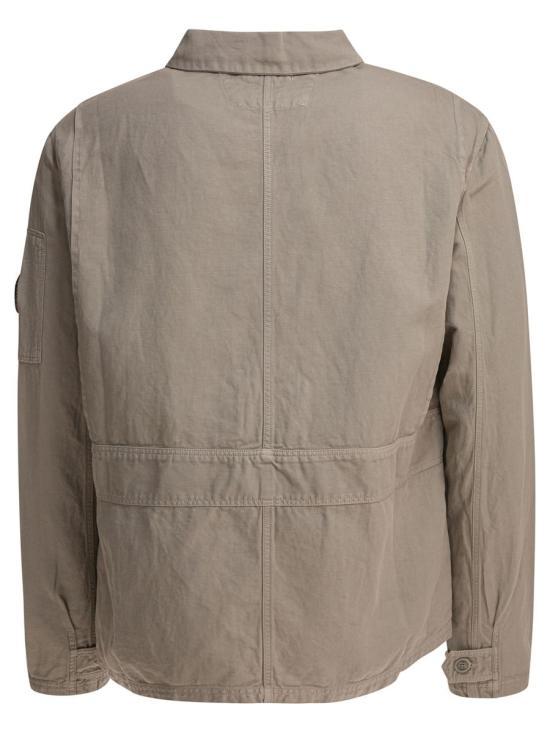 CP Company Vintage Khaki Cotton Zip Jacket for Men 18CMOS103A 006273G
