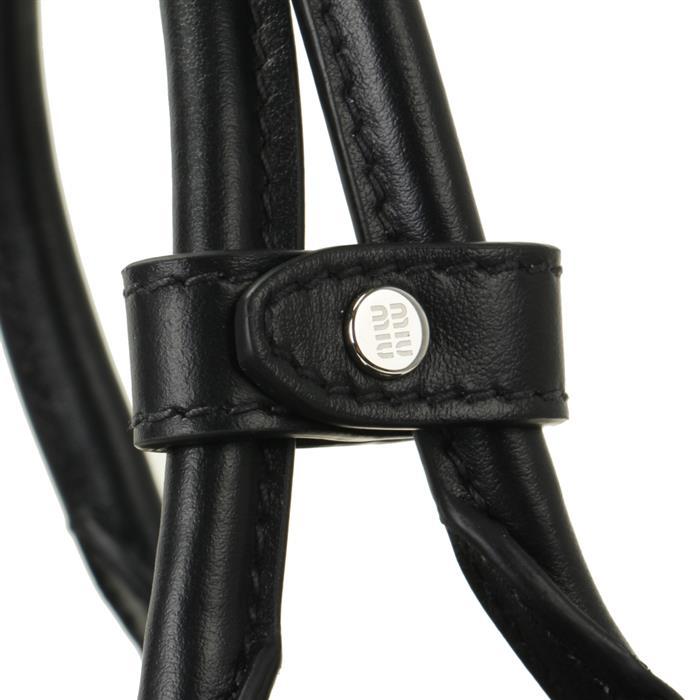 Miu Miu Ivy Leather Handbag Tote Black