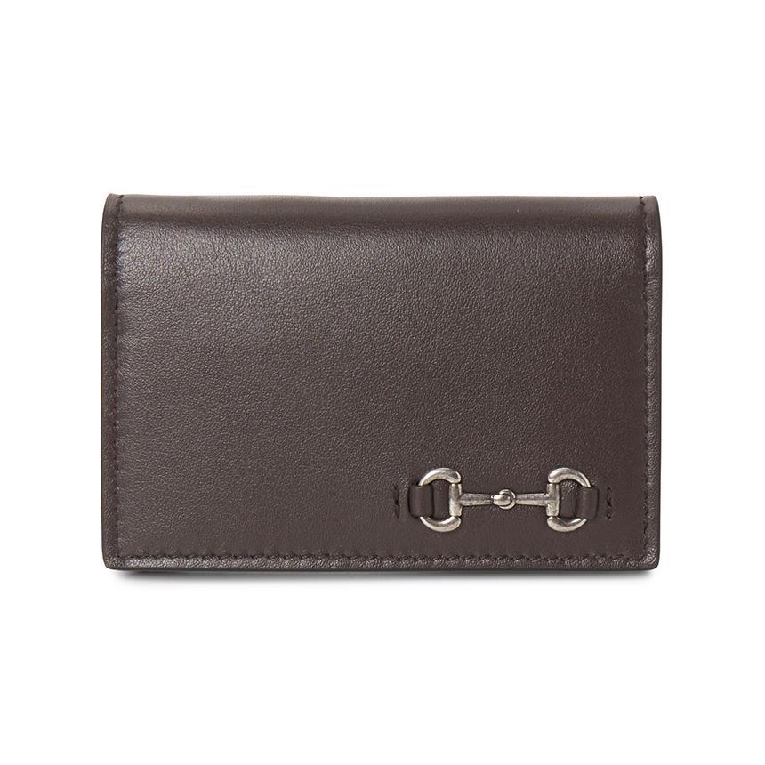 GUCCI Horsebit Leather Men's Card Holder Wallet 846956 AAFP1 2140