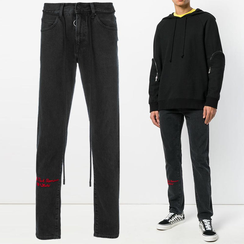 OFF WHITE Check Slim Denim Jeans