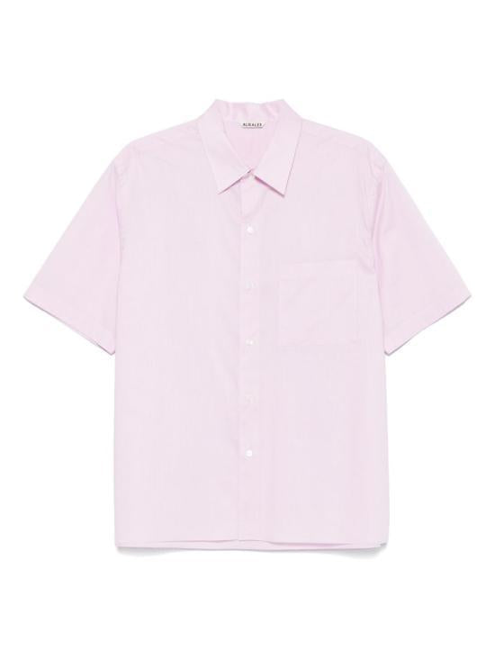 AURALEE Short Sleeve Shirt Men’s A25SS03TL LIGHT PINK DOM