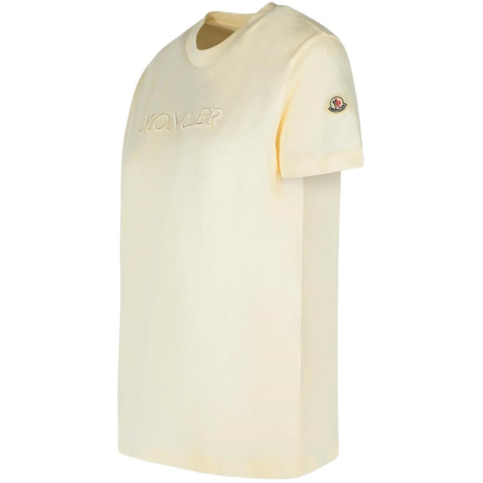 Moncler Logo Patch Ivory T-Shirt 8C000 08 89AUO 037