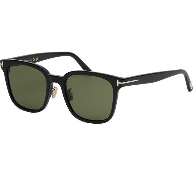 TOM FORD Dark Green Tint Square Black Acetate Sunglasses Unisex TF1135K 01N