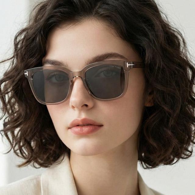 TOM FORD Unisex Asian Fit Transparent Acetate Sunglasses TF1245 K 45A