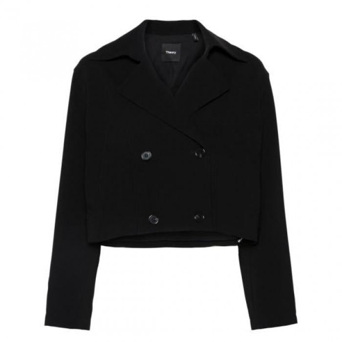 Theory Women's Admiral Crepe Crate Cropped Jacket O0709408 001