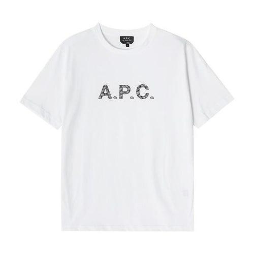 A.P.C. Blanc Noir Tag Logo Short Sleeve T-Shirt Men