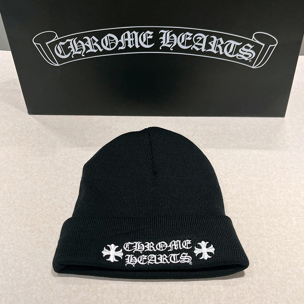 Chrome Hearts Logo Beanie Black Unisex Knit Hat