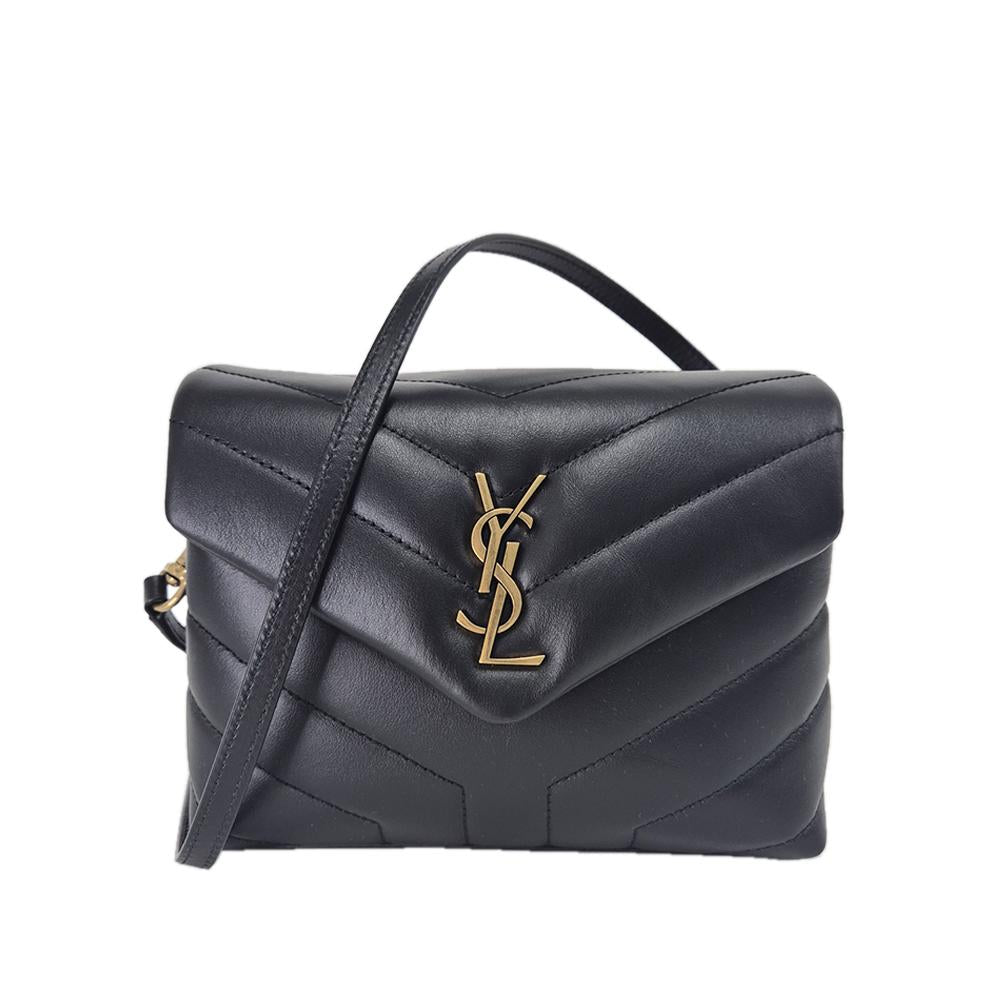 Saint Laurent Loulou Toy Quilted Leather Shoulder Bag Black Sm 678401 DV707 1000