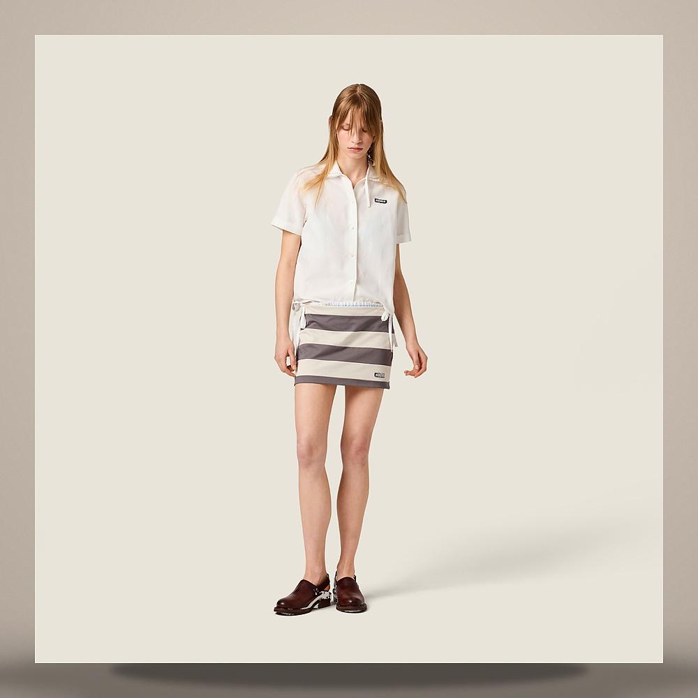 Miu Miu Stripe Jersey Mini Skirt MJD235 195L F04GR