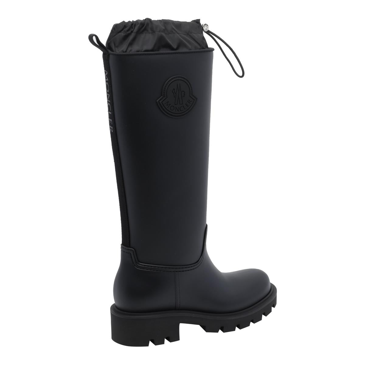 Moncler Black Leather Long Boots