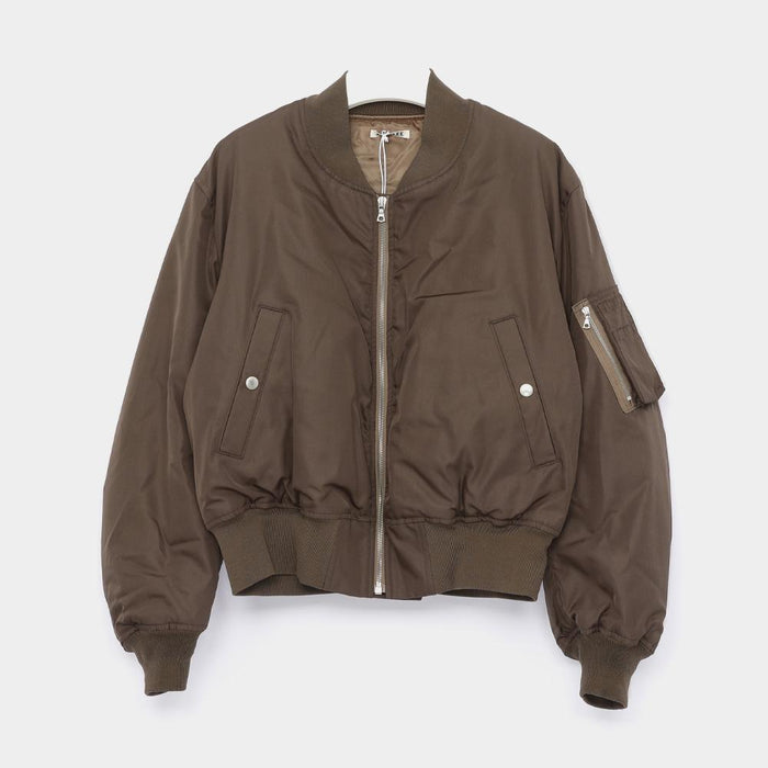 AURALEE High Density Silk Twill Flight Bomber Jacket Men A26SB01AR DARK OLIVE