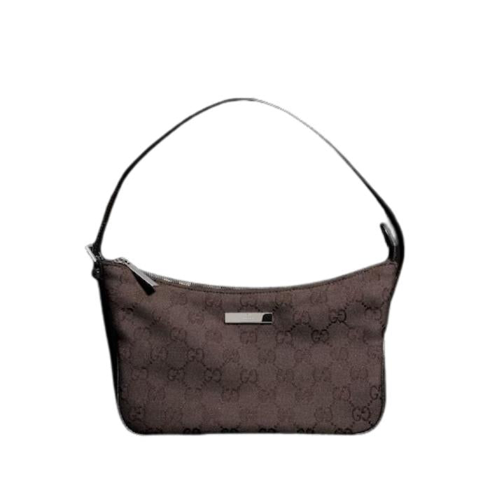 GUCCI Lady Lunetta Small Shoulder Bag Brown Leather