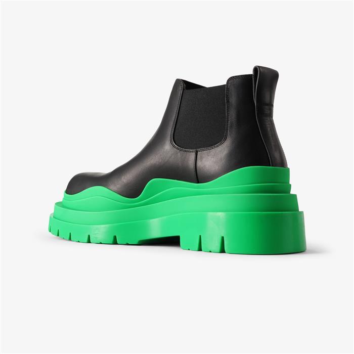 Bottega Veneta Tire Ankle Chelsea Boots Men Leather Black