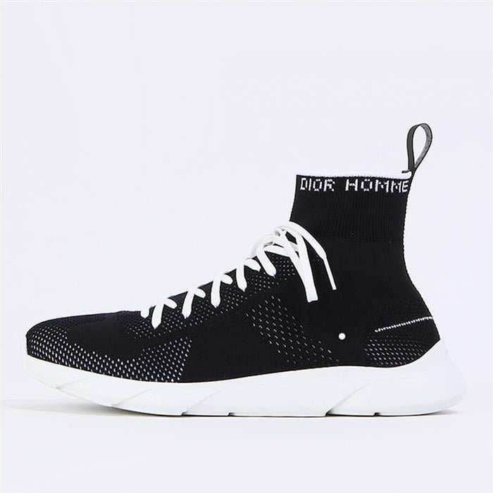 DIOR White Knit Sock Sneakers Low-Top