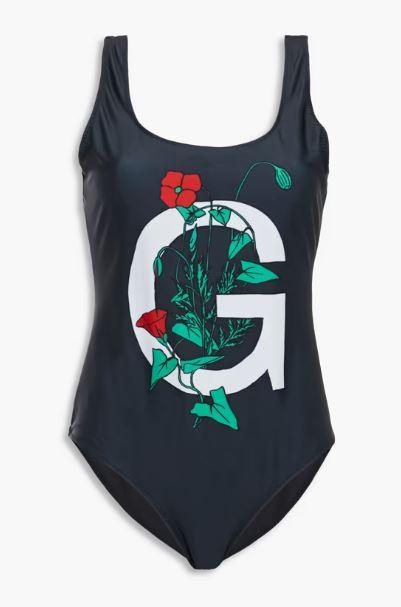 GANNI Floral Print One-Piece Swimsuit
