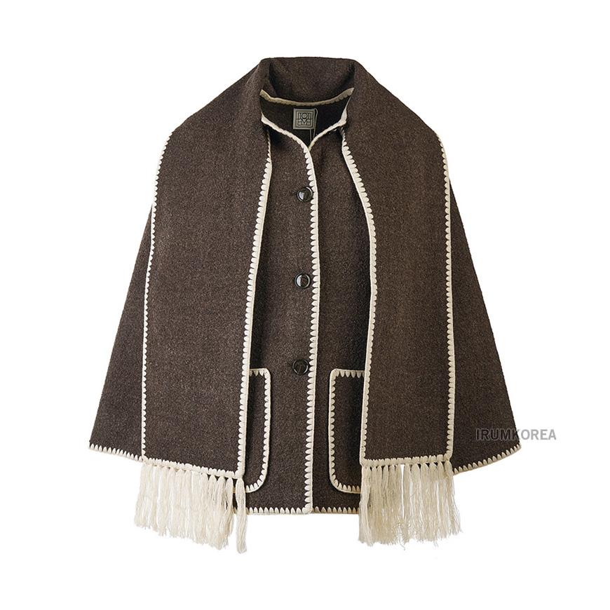 Toteme Women’s Scarf Detail Wool Coat 234WRTWOU248 FB0037