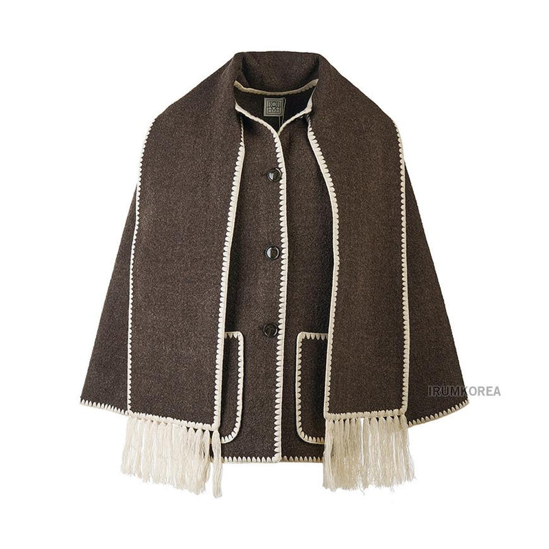 Toteme Women’s Scarf Detail Wool Coat 234WRTWOU248 FB0037