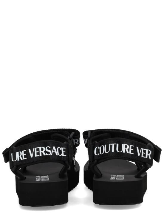 Versace Black Leather Slide Sandals 80VA3SX4 ZS630 899 BLACK DOM