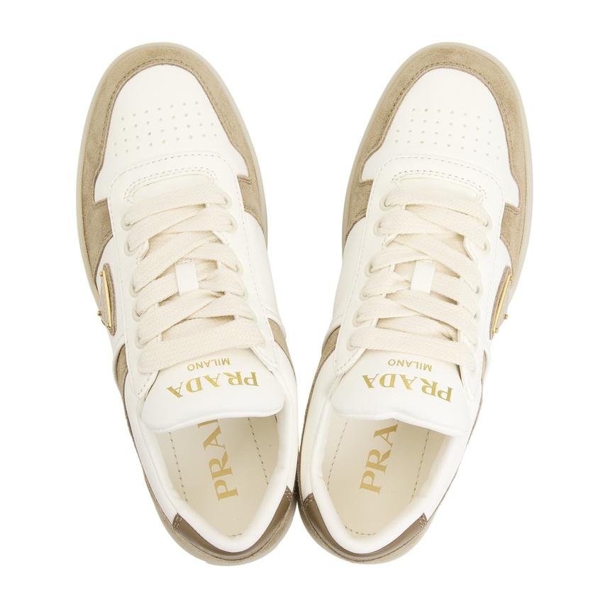 PRADA Downtown Low-Top Sneakers Women’s White Leather