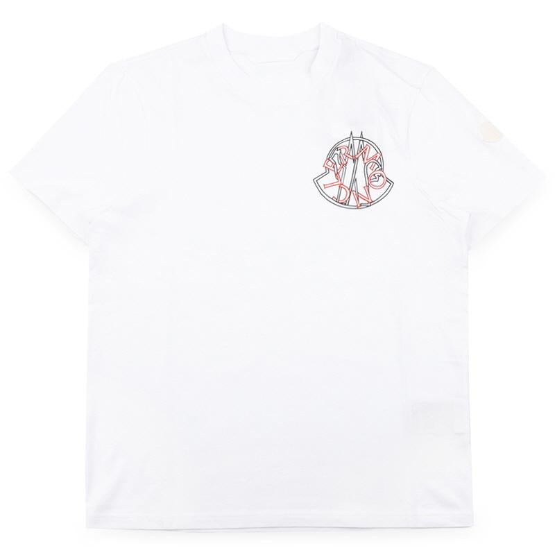 Moncler Men's Logo Motif Cotton Short Sleeve T-Shirt White 8C00045 89AJS 00A