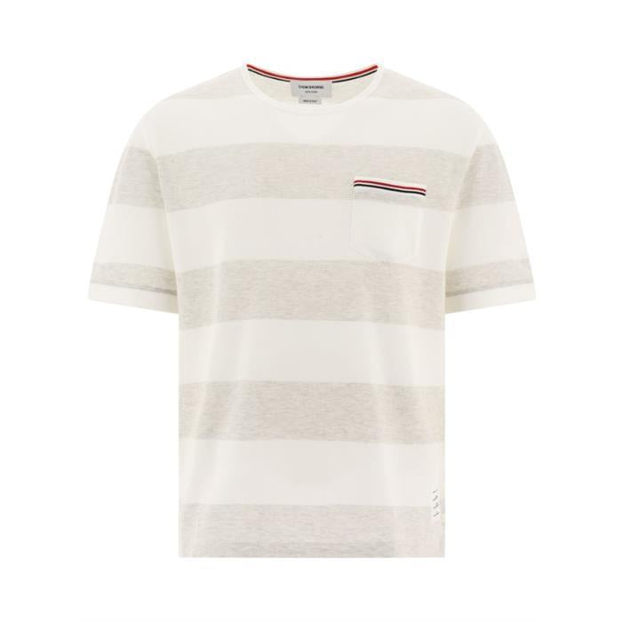 THOM BROWNE RWB Stripe Pocket Short Sleeve T-Shirt MJS201A