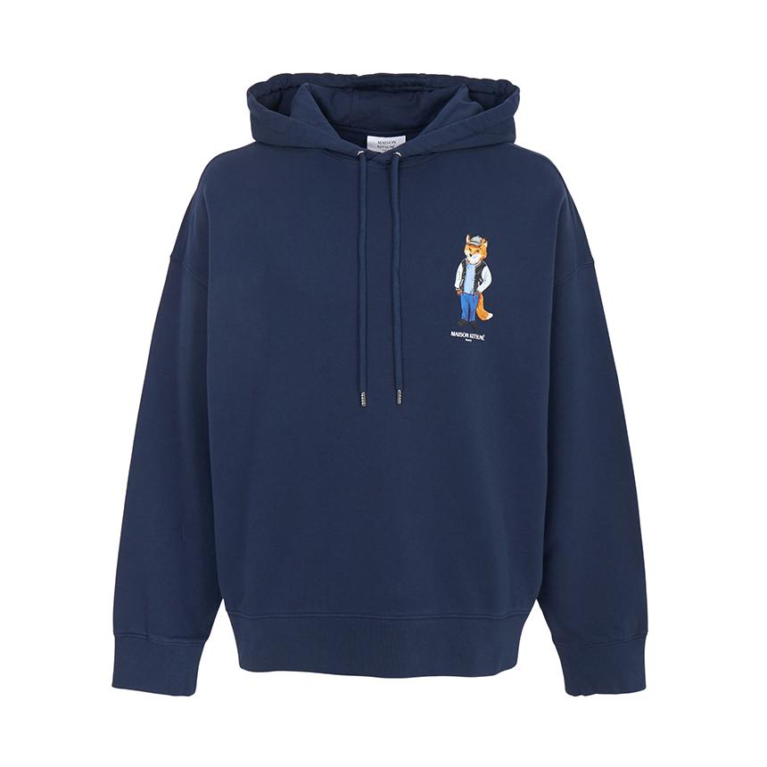 Maison Kitsune Dressed Fox Logo Men’s Hoodie Black Cotton