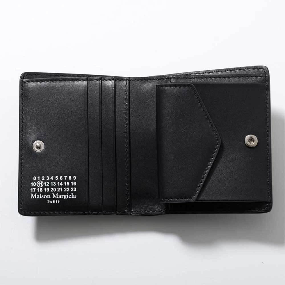Maison Margiela Signature Stitch Leather Bifold Wallet with Coin Pocket