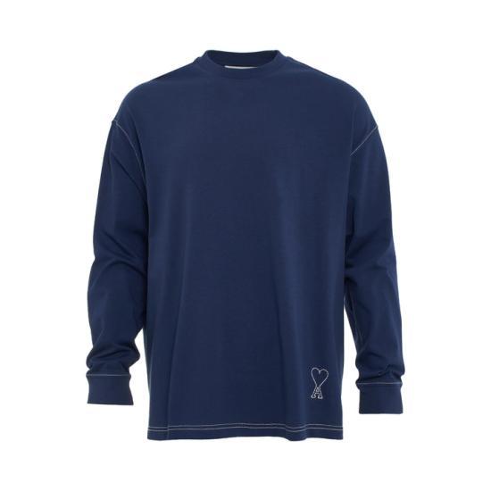 AMI Long Sleeve Sweatshirt Men HTS370 726 A021 INK DOM