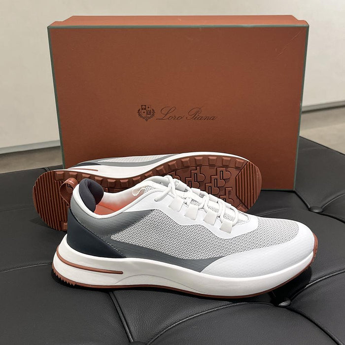 Loro Piana Suede Calfskin Weekend Walk Sneakers Gray
