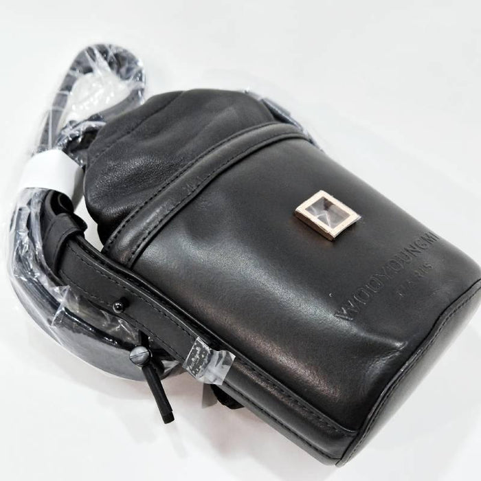 WOOYOUNGMI Square Logo Bucket Bag Black W213BA01