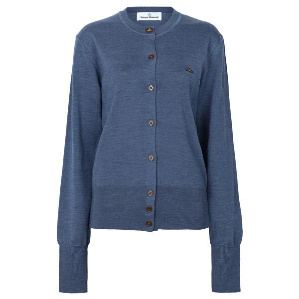 Vivienne Westwood Denim Blue BEA Wool Cardigan 1803002P Y005E K409