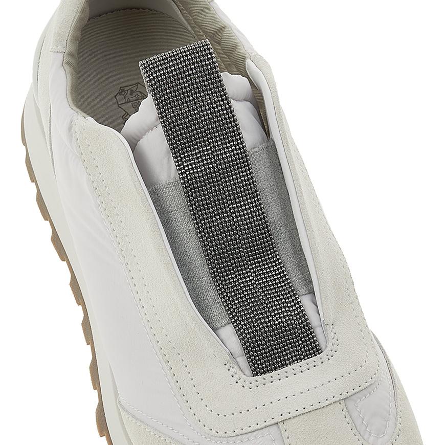 Brunello Cucinelli Women’s Precious Low-Top Sneakers White Leather