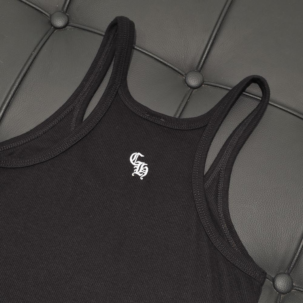 Chrome Hearts Cross Stitch Sleeveless Tank Top Black S