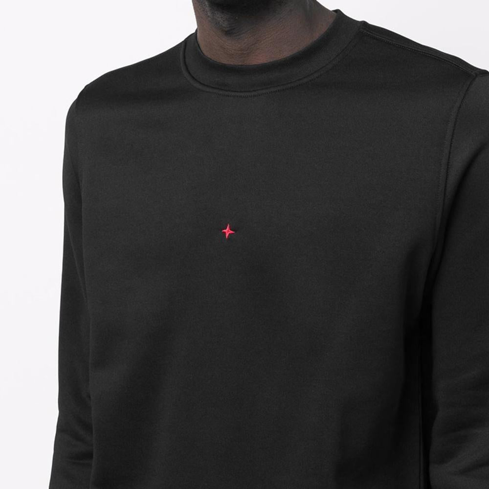 STONE ISLAND Back Logo Rubber Sweatshirt Black Men