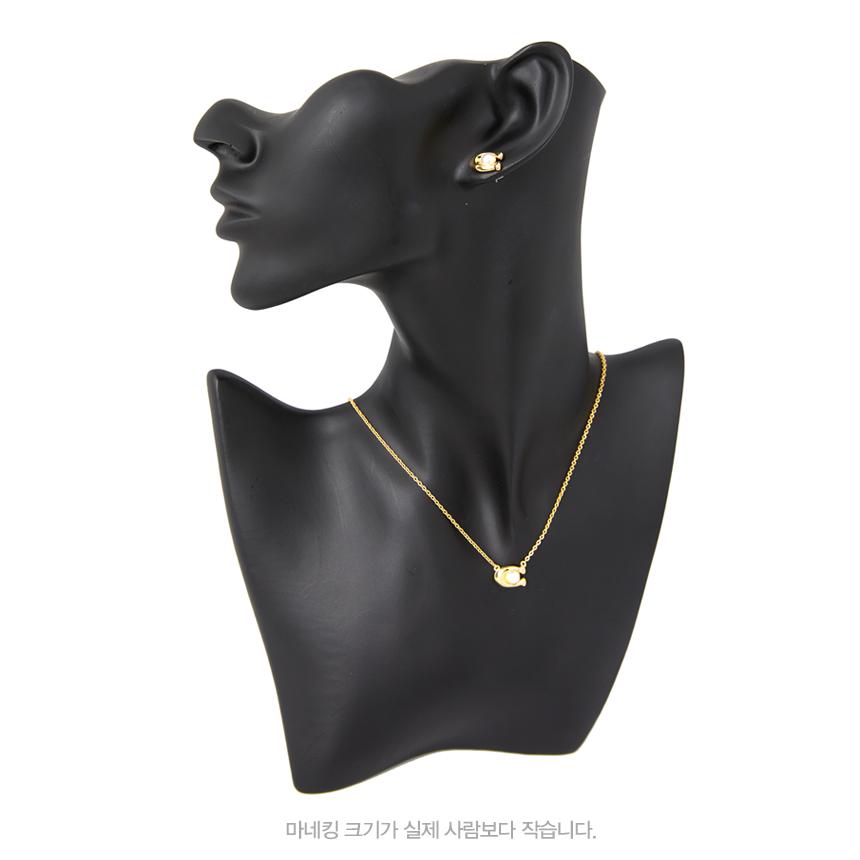 Coach Signature Pearl Women's Necklace & Earrings Set 473741 GLD 107
