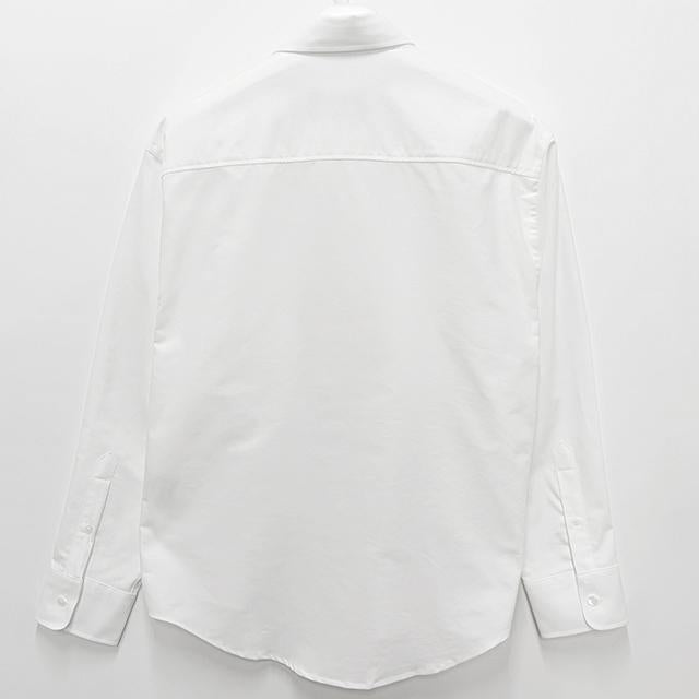 AMI Heart Logo Boxy Long-Sleeve Shirt HSH822 CO0031 168