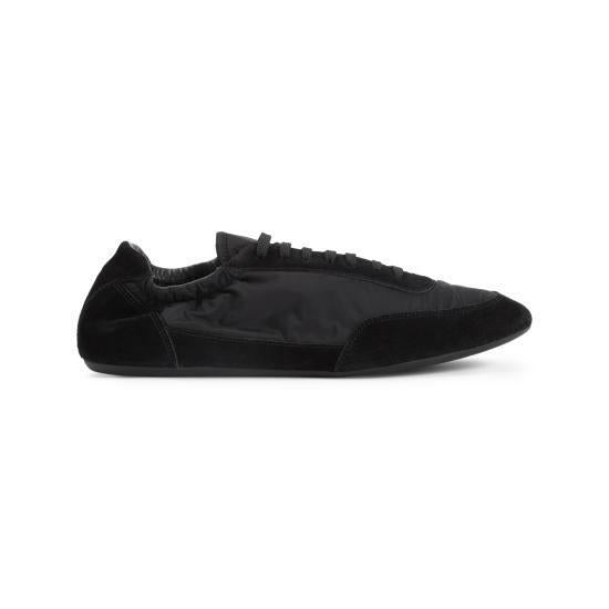 PRADA Re-Nylon Suede Elastic Low-Top Sneakers Black Men