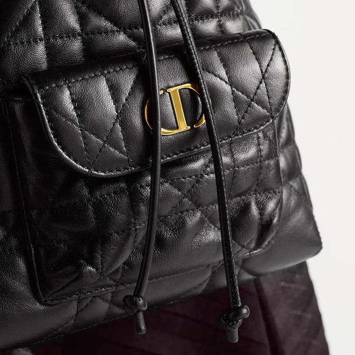 DIOR Caro Small Bucket Bag Black Leather Shoulder Bag M3372UNOZ M900