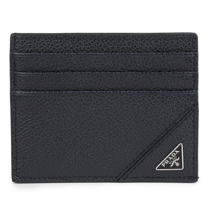 PRADA Vitello Grain Triangle Logo Leather Card Holder Wallet 2MC223 2CB2 F0216