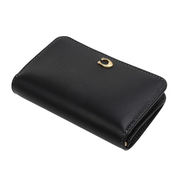 Coach Essential Slim Card Case Wallet for Women Black Leather CR990 B4 BK