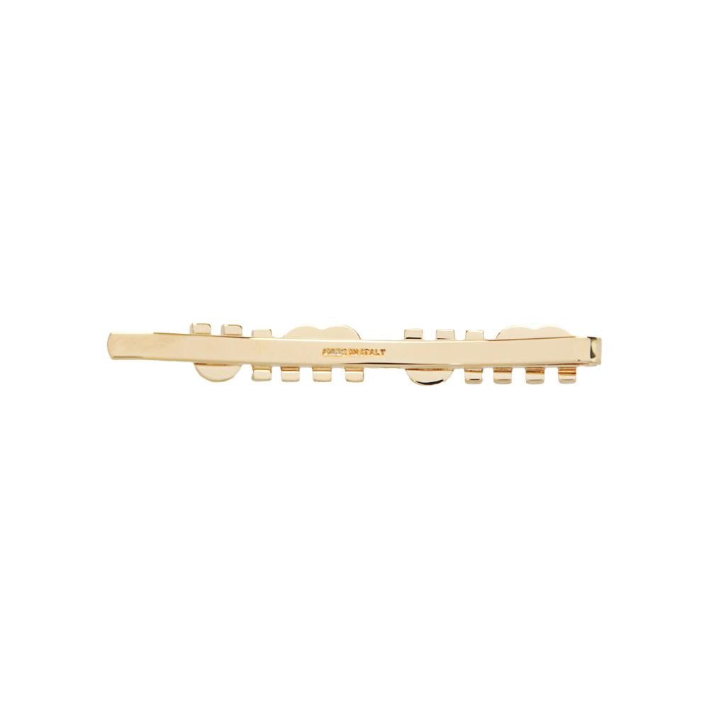 Miu Miu Black Enamel Metal Hair Clip