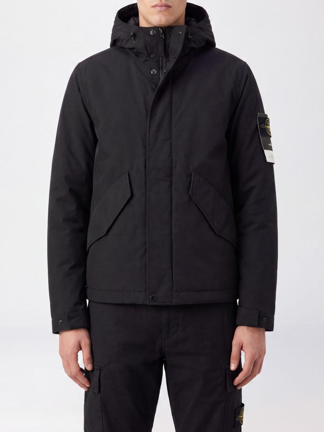 STONE ISLAND Black Nylon Bomber Jacket for Men
