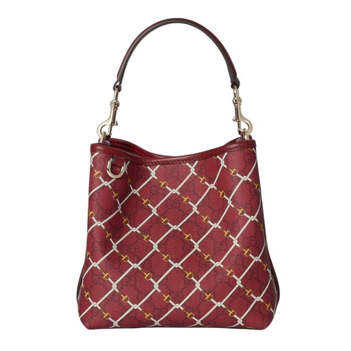 GUCCI GG Emblem Small Bucket Bag Shoulder Bag Pink Leather